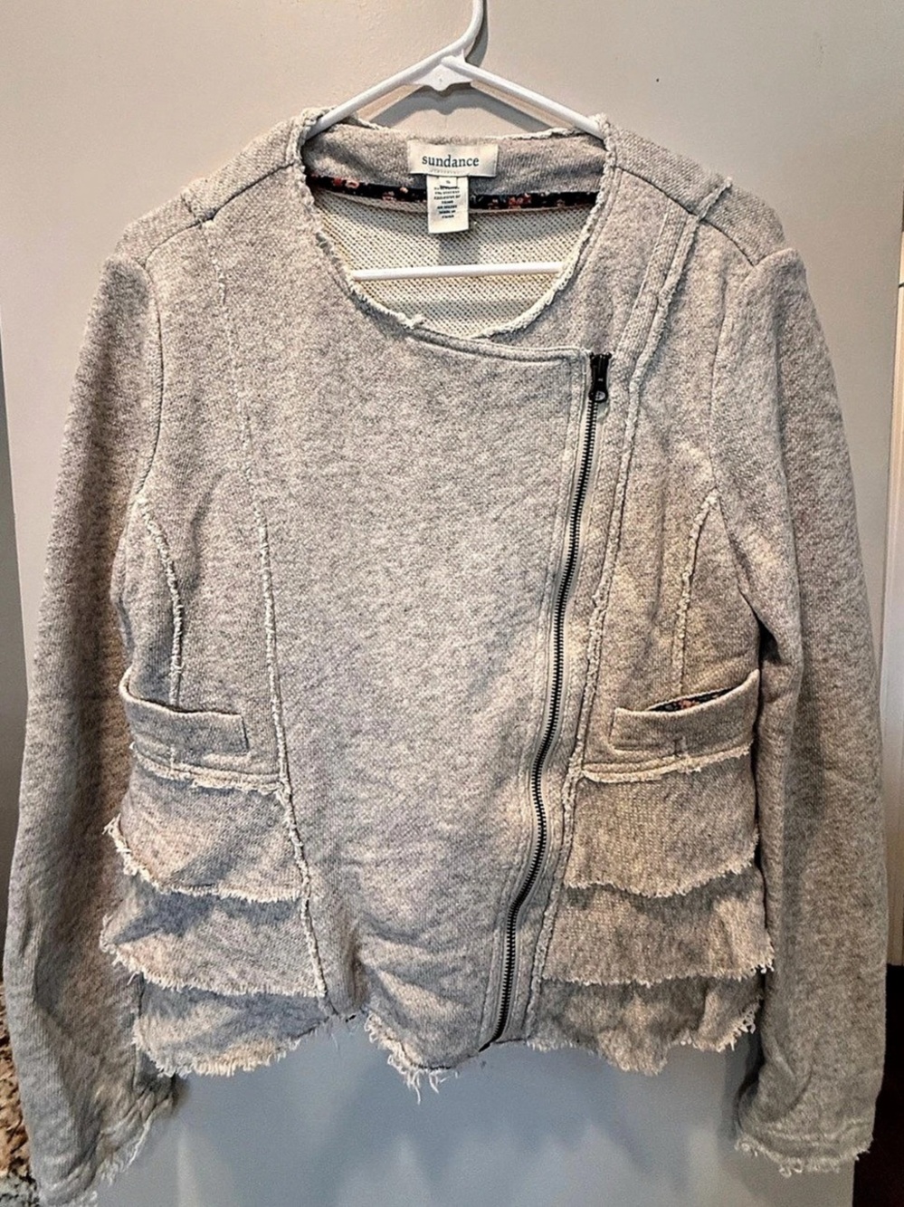 Sundance Frayed Ruffle Jacket, Size Small